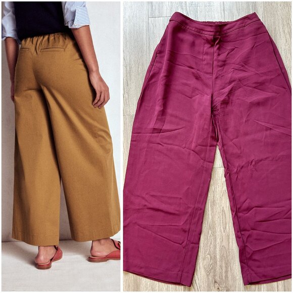 Boden Wide Leg Pull On Pants in Burgundy Size 12R - Picture 1 of 11